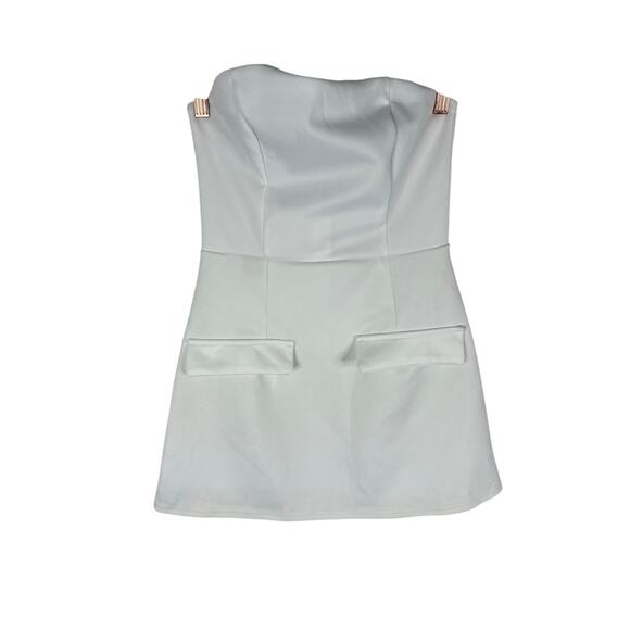 Amanda Uprichard Strapless Bethany Romper Dress Party Statement Hoco Bridal S - Picture 4 of 10